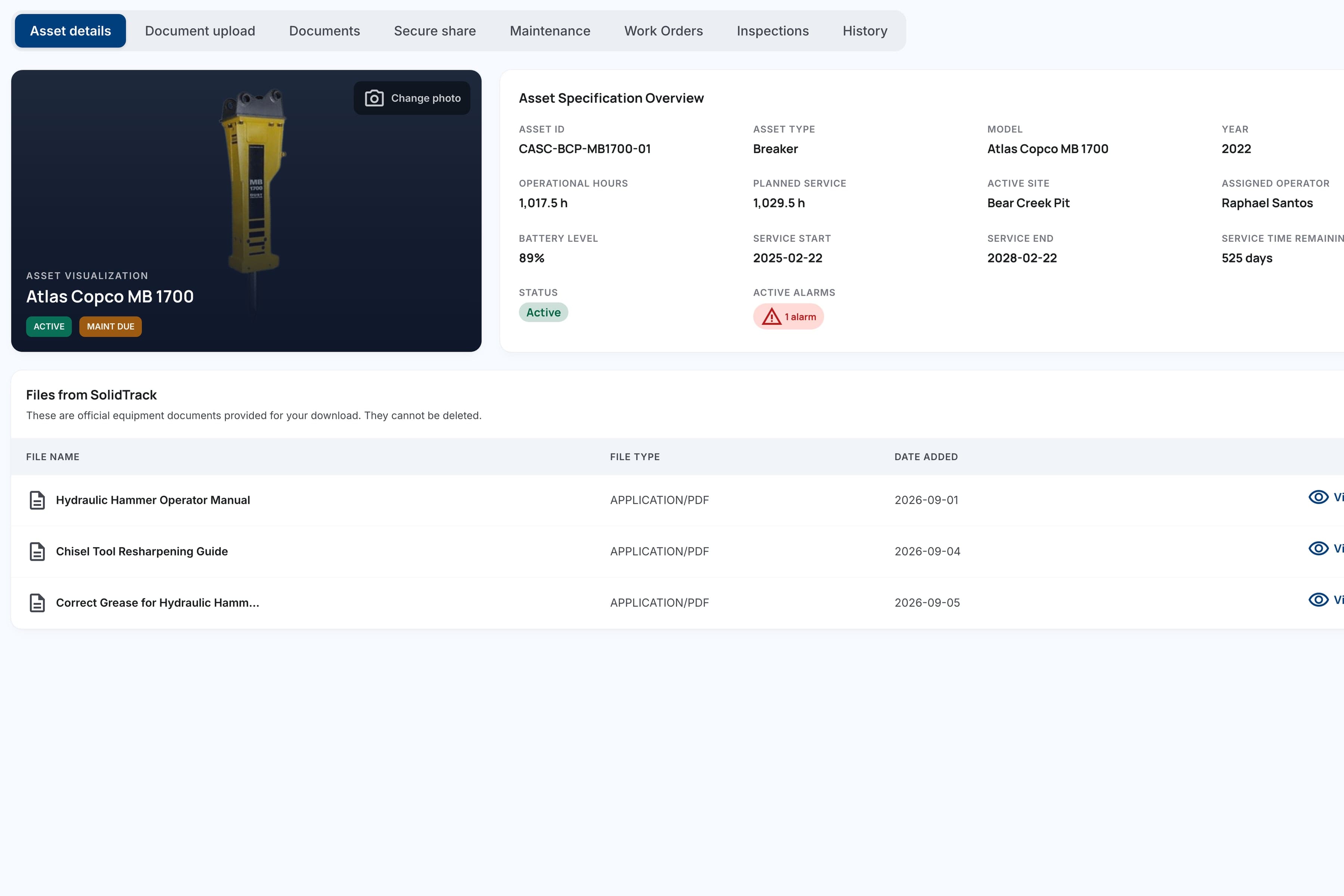 Full admin dashboard with detailed operational data