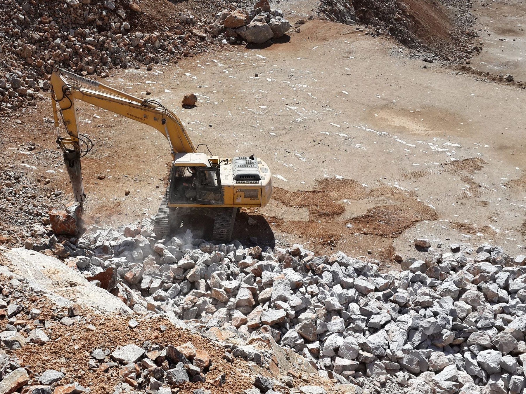 Hydraulic breaker on a construction site